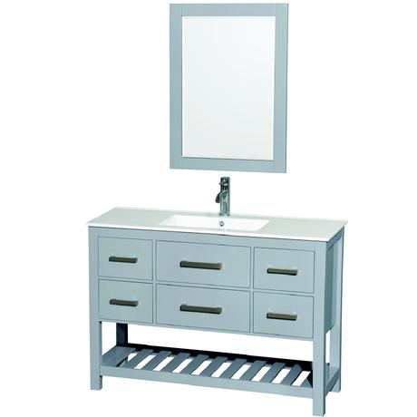 gray single modern bathroom vanity