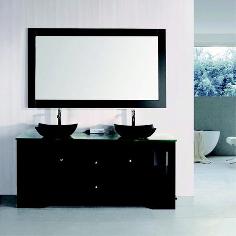 oasis double sink vanity with glass top