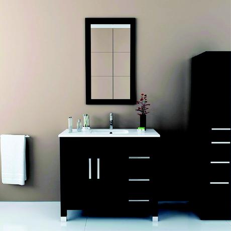 crater under mount sink vanity with drawers in black