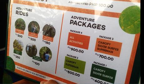 Tree top adventure rates and packages