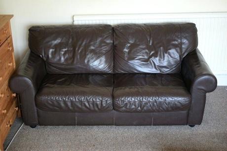 leather sofa used cleaner and conditioner free brown couch good condition in