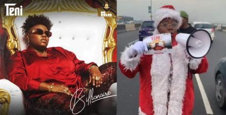Teni Dresses As ‘Father Christmas’ To Promote Her Show On Third Mainland Bridge [Video]