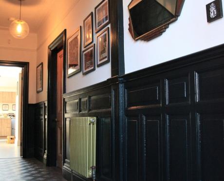 Fresh Start Living - Dark hallway 6 Milano Windsor gold column radiator in a hallway