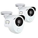 Night Owl Security 2 Pack Add-On 1080p Wired HD Analog Security Cameras with Heat Based Motion Detection