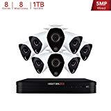 Night Owl CCTV Video Home Security Camera System with 8 Wired 5MP HD Indoor/Outdoor Cameras with Night Vision, Dual Sensor Technology with Real-Time Motion Alerts, and 1 TB Hard Drive