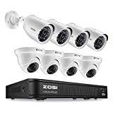 ZOSI FHD Home Security Camera System Indoor Outdoor, 1080p Lite CCTV DVR Recorder 8 Channel and (8) 720p Weatherproof Surveillance Bullet Camera, Remote Access, Motion Detection (No Hard Drive)