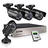 ZOSI 8CH Security Camera System HD-TVI Full 1080P Video DVR Recorder with 4X HD 1920TVL 1080P Indoor Outdoor Weatherproof CCTV Cameras 1TB Hard Drive,Motion Alert, Smartphone, PC Easy Remote Access