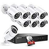 ANNKE 8CH Security Surveillance System H.264+ 1080P Lite Wired DVR and (8)×1080P HD Weatherproof CCTV Camera System, 100ft Night Vision,Easy Remote Access 1TB Hard Drive