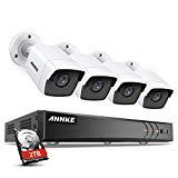 ANNKE 5MP Home Security Camera System 8 Channel H.265+ DVR Recorder with 2TB HDD, 4X 5MP (2560TVL) Wired Indoor Outdoor CCTV Cameras, 100 ft EXIR Night Vision, Motion Detection & Remote Monitoring