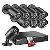ANNKE Home Security Camera System 8 Channel 1080P Lite DVR and 8X 1080P HD Outdoor IP66 Weatherproof CCTV Cameras, Smart Playback, Instant Email Alert with Images, 1TB Hard Drive Included
