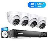 ANNKE 5MP POE Security Camera System, 8CH Upgraded H.265+ 4K NVR, Color Night Vision, 4pcs IP67 5MP PoE IP Cam 2TB HDD, Used Indoors and Outdoors, Store More Video for Home Business Surveillance