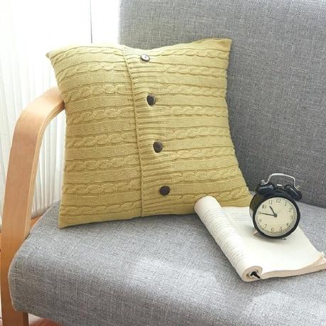 knit throw pillows cable cushions cotton knitted twist contain pillow core