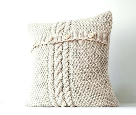 knit throw pillows cable yellow hand knitted pillow cover ivory decorative case handmade home decor