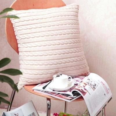 knit throw pillows chunky blanket pillow cushion covers wool decorative case for sofa bed