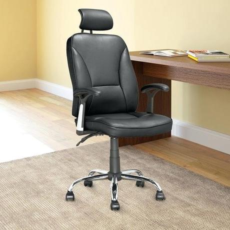 office reclining chair with footrest amazon in x black leatherette executive