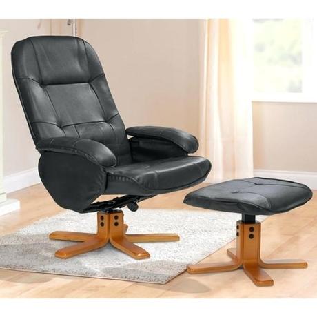 office reclining chair leather swivel recliner stress away luxury and foot stool