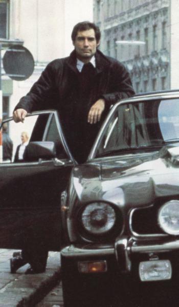Bond’s Leather Coat and Aston Martin in The Living Daylights Bond’s Leather Coat and Aston Martin in The Living Daylights