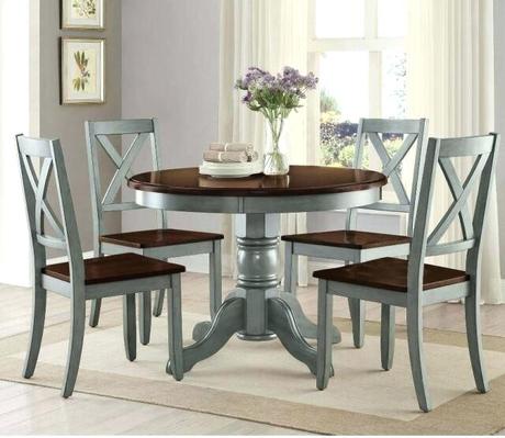 best kitchen chairs furniture wayfair farmhouse dining table set rustic round room 5 piece blue