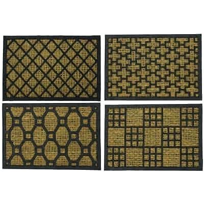 woven coir doormat patterned black rubber door mat x choice of design