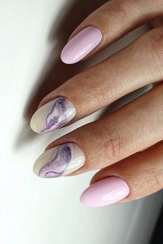 bridal nails trends lilac and violet silver glitter artemova_art_nail