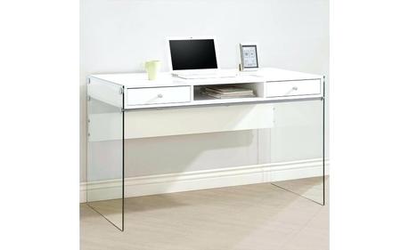 writing desks modern uk coaster fine furniture desk with glass sides in glossy white