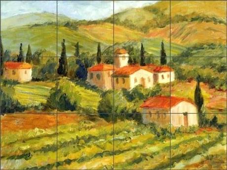 tuscan landscape pictures images glass tile mural x