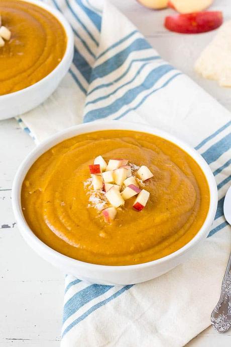 Sweet Potato and Carrot Soup with White Beans