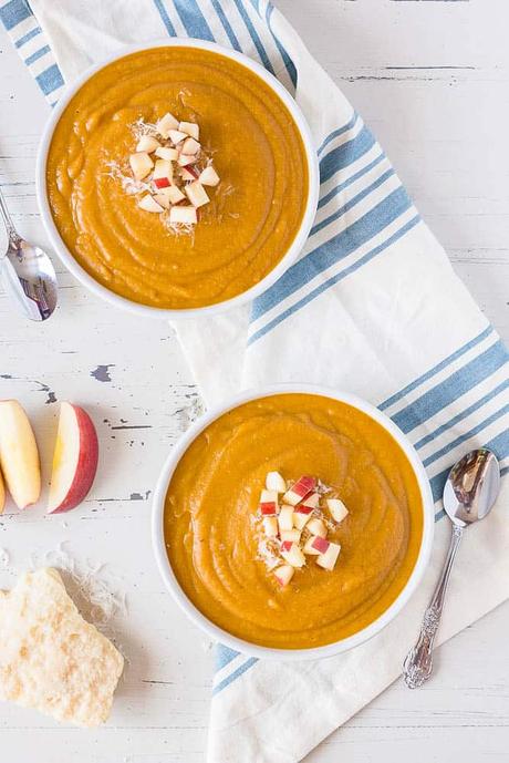 Sweet Potato and Carrot Soup with White Beans