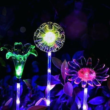 outdoor purple lights flood solar garden 3 pack powered stake with a led light