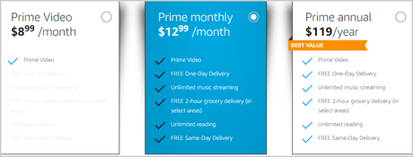 Amazon Prime Pricing