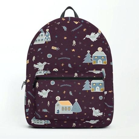xmas village houses ready to paint christmas vector pattern backpack by