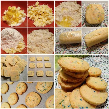 BISCUITS AUX VERMICELLES COLORÉES /FUNFETTI COOKIES / GALLETAS CON GRAGEAS DE COLORES / بيسكويت بالرشات الملونة