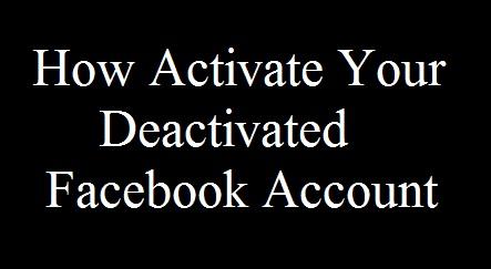 facebook, fb, status, activate, deactivate, account