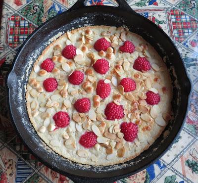 White Chocolate, Raspberry and Almond Pan Cookie