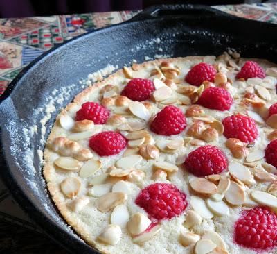 White Chocolate, Raspberry and Almond Pan Cookie