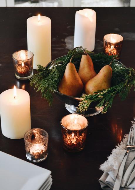 Table Decor: Easy Pear & Cedar Centerpiece