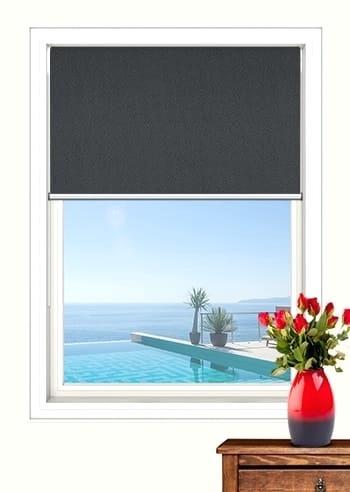 grey roller blinds dark blackout double