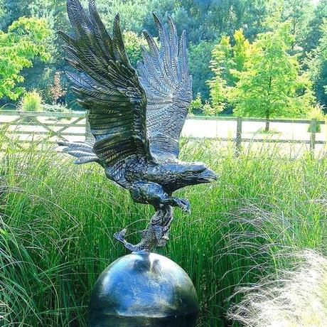 large garden sculpture metal sculptures for sale eagle on ball