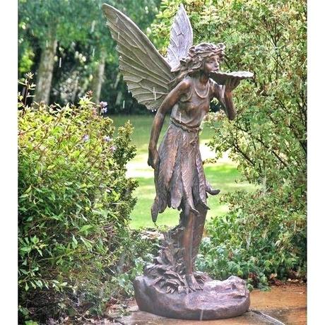 large garden sculpture sculptures amazon standing fairy resin statue gardens