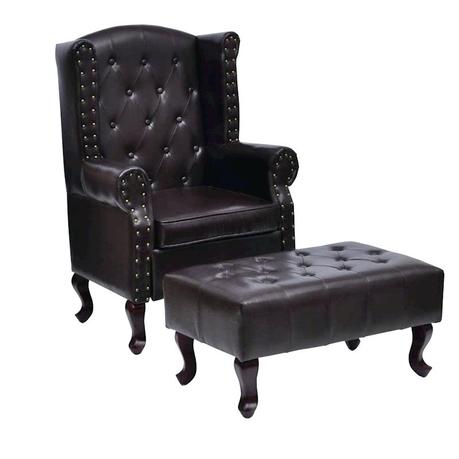 brown chesterfield chair dark armchair vintage stool bench leather