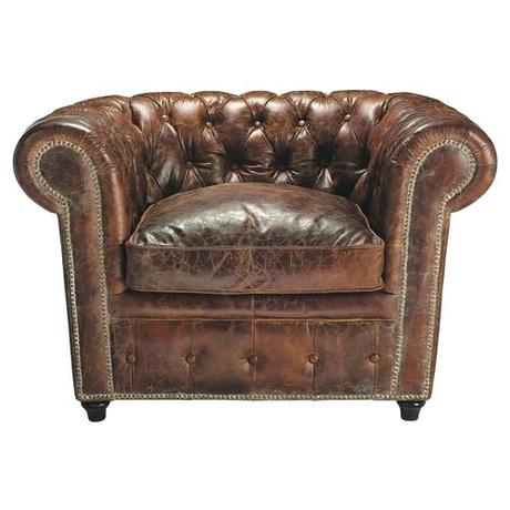 brown chesterfield chair dark vintage armchair