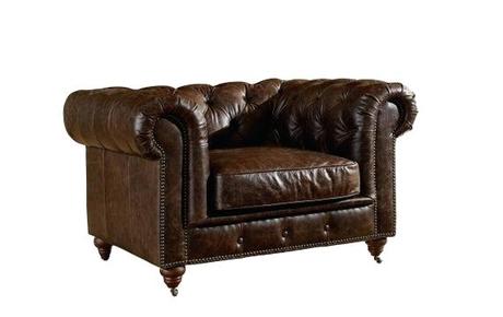 brown chesterfield chair leather ebay top grain vintage arm dark