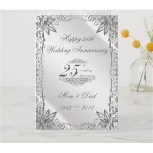 Silver 25th Wedding Anniversary Cards