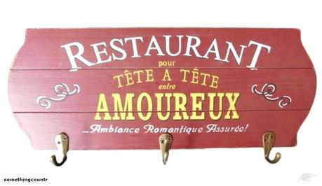 wall art hooks metal country french inspired timber restaurant sign with key wooden