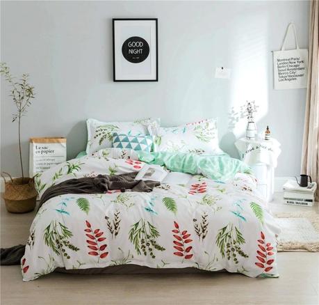 tropical queen bedding sheet set details about leaf quilt duvet doona cover plant single double