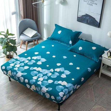 tropical queen bedding sheets plant leaves printed fitted sheet cotton fabric bed with rubber band mattress cover protector from