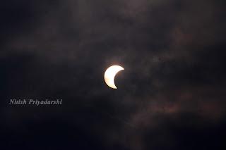 View of partial (Annular) solar eclipse on 26th December in Ranchi city.