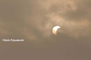 View of partial (Annular) solar eclipse on 26th December in Ranchi city.