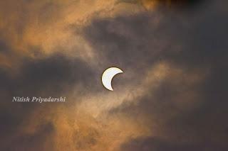 View of partial (Annular) solar eclipse on 26th December in Ranchi city.