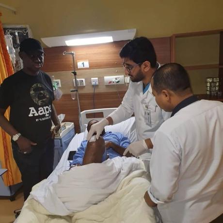 Reno Omokri shares photos of activist,Deji Adeyanju at a Dubai-Based hospital